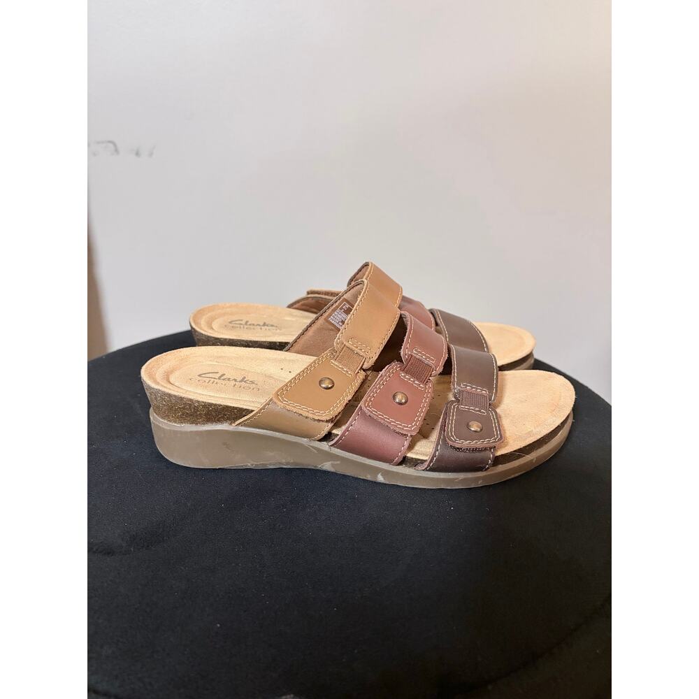 Clarks Collection Calenne Lily sandals in a brown multi leather sz 8 women’s